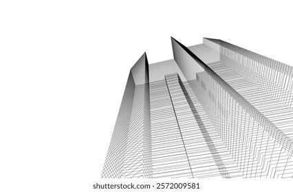 abstract architecture sketch vector illustration
