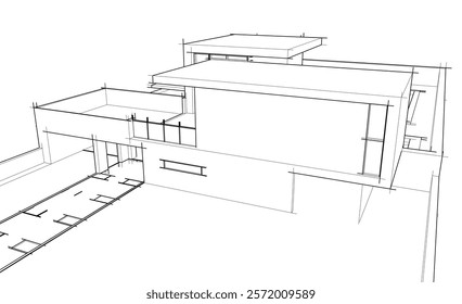 abstract architecture sketch vector illustration