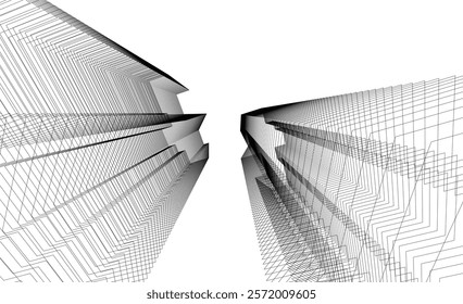 abstract architecture sketch vector illustration