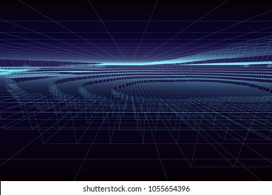 Abstract architecture space. Vector illustration.