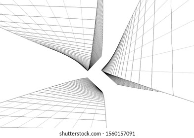 abstract architecture spiral 3d graphics
