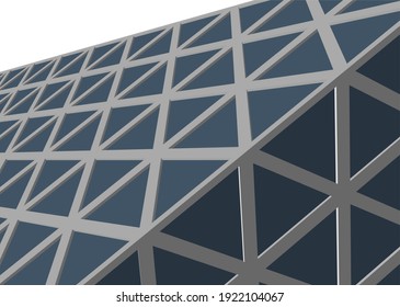 abstract architecture with triangular structure 3d lattice