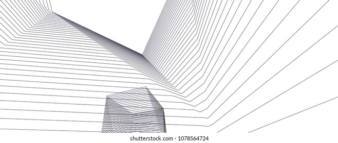 abstract architecture vector 3d 