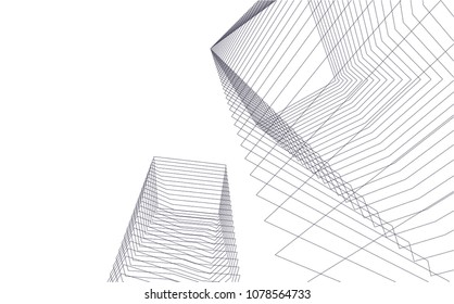 abstract architecture vector 3d 