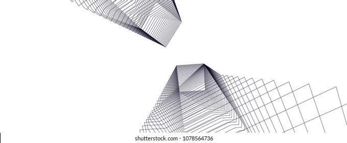 abstract architecture vector 3d 