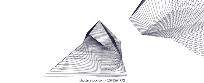 abstract architecture vector 3d 