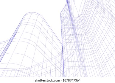 abstract architecture vector 3d background