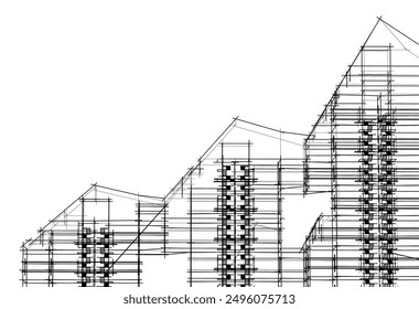Abstract architecture, vector 3d background