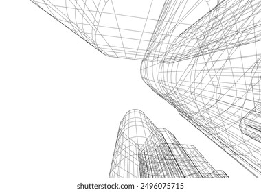 Abstract architecture, vector 3d background
