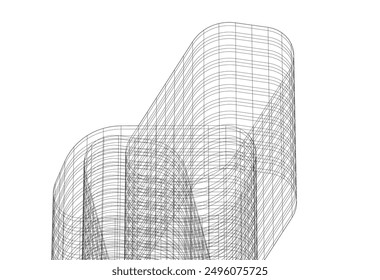 Abstract architecture, vector 3d background