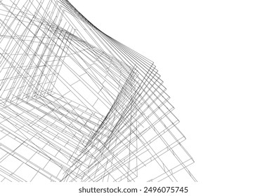 Abstract architecture, vector 3d background