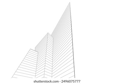 Abstract architecture, vector 3d background