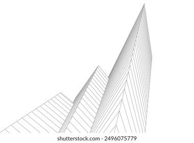 Abstract architecture, vector 3d background