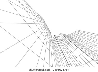 Abstract architecture, vector 3d background
