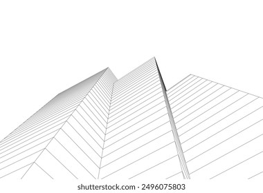 Abstract architecture, vector 3d background