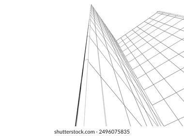 Abstract architecture, vector 3d background