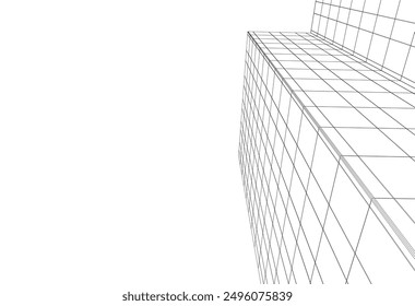 Abstract architecture, vector 3d background