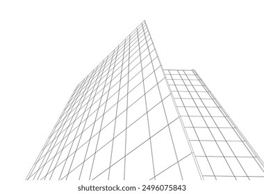 Abstract architecture, vector 3d background