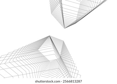Abstract architecture vector 3d background
