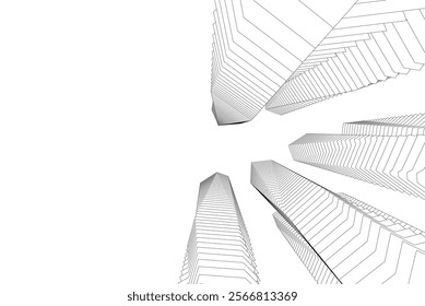 Abstract architecture vector 3d background