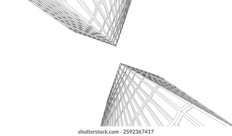 Abstract architecture vector 3d background