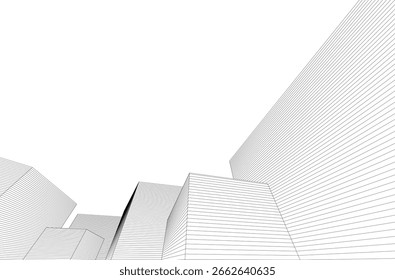 abstract architecture, vector 3d background