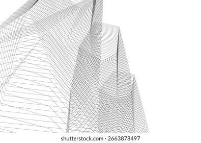 Abstract architecture, vector 3d background