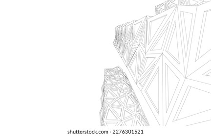 Abstrakte Architektur, Vektorgrafik 3D-Zeichnung