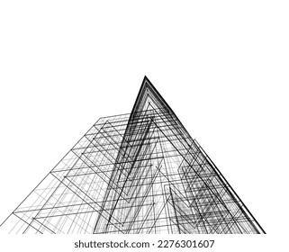 Abstract architecture  vector 3d drawing