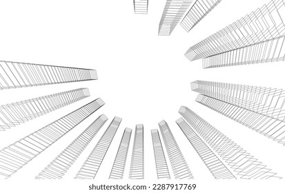 abstract architecture vector 3d drawing