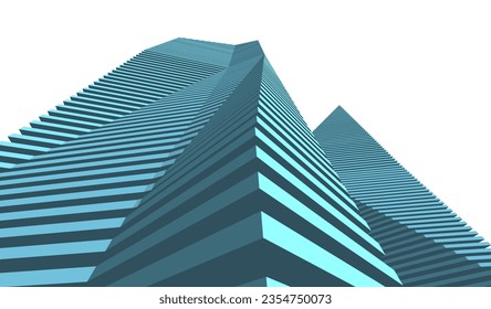 Abstract architecture vector 3d drawing
