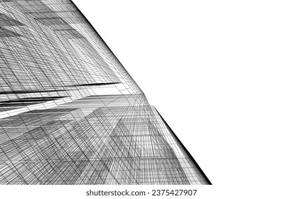 abstract architecture vector 3d drawing