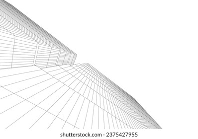 abstract architecture vector 3d drawing