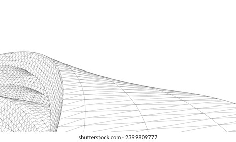 abstract architecture vector 3d drawing