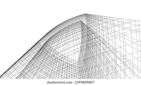 abstract architecture vector 3d drawing