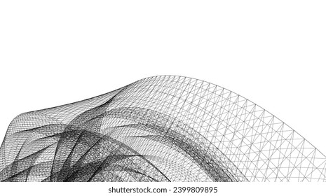 abstract architecture vector 3d drawing