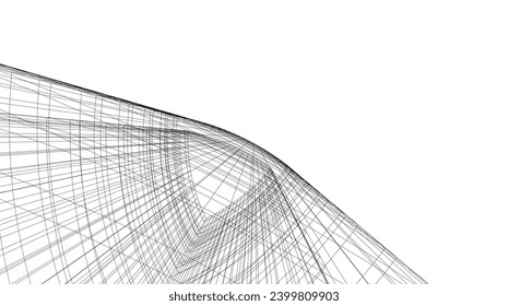 abstract architecture vector 3d drawing