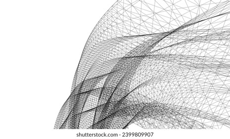 abstract architecture vector 3d drawing