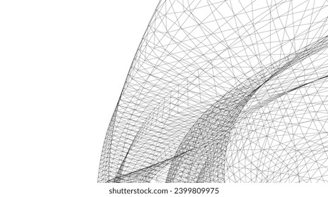 abstract architecture vector 3d drawing
