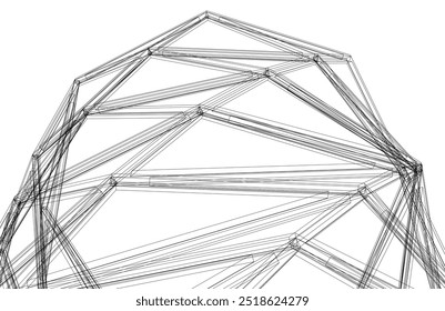 abstract architecture vector 3d drawing