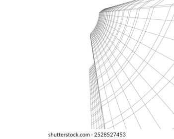 abstract architecture vector 3d drawing
