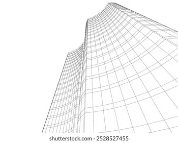 abstract architecture vector 3d drawing