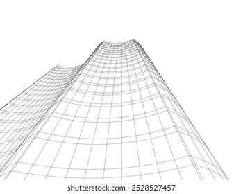 Vector de arquitectura abstracta Dibujo 3D