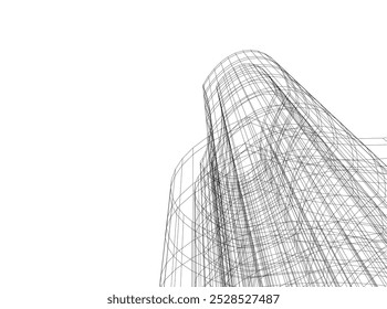 abstract architecture vector 3d drawing