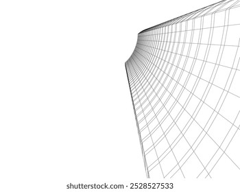 abstract architecture vector 3d drawing