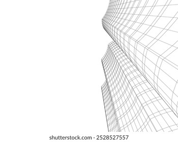 abstract architecture vector 3d drawing