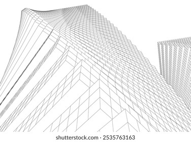 abstract architecture vector 3d drawing