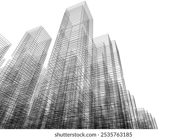 arquitetura abstrata vetor desenho 3d