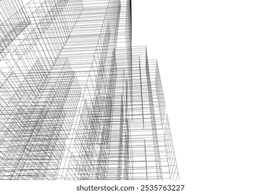 arquitetura abstrata vetor desenho 3d