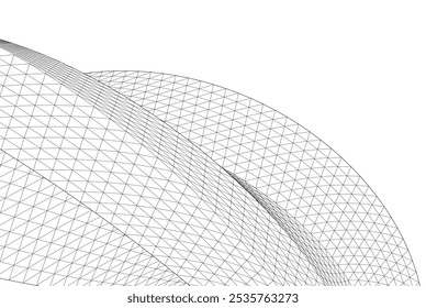 abstract architecture vector 3d drawing